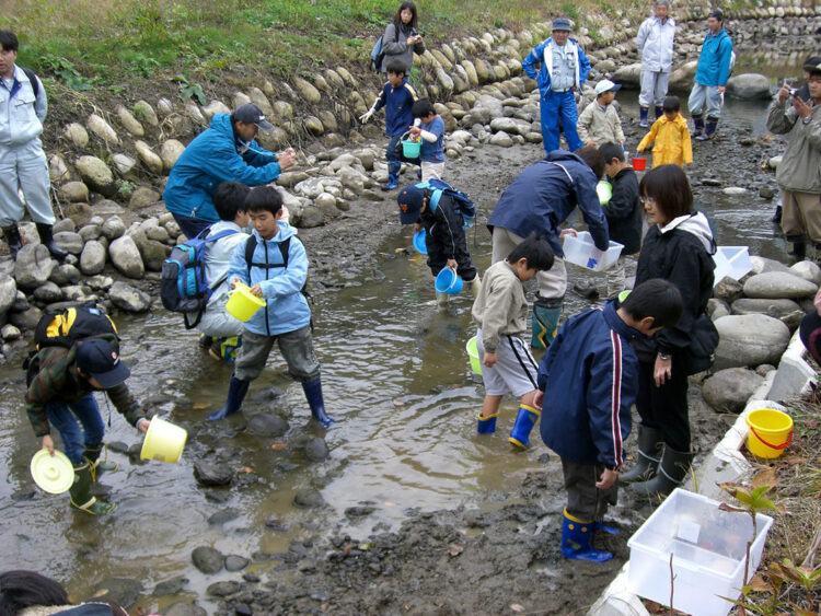 放流の様子